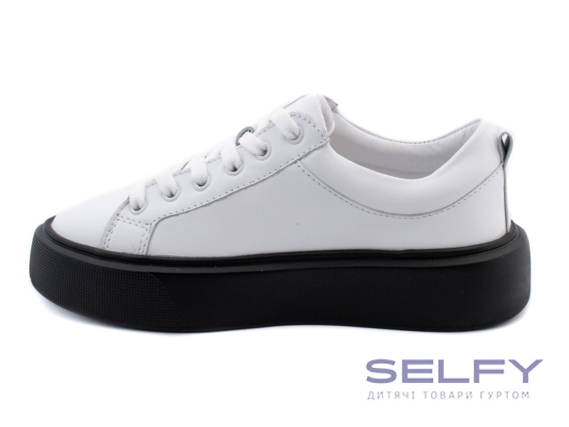 Кроссовки Ш-506 белая кожа, черная подошва 32-40, Фото 3