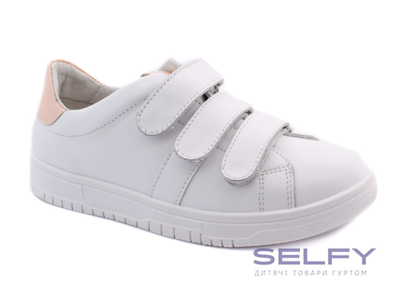 Кросівки Ш-507 Е біла шкіра, пудра вкладка 32-40, Фото 1