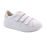 Кросівки Ш-507 Е біла шкіра, золота вкладка 32-40