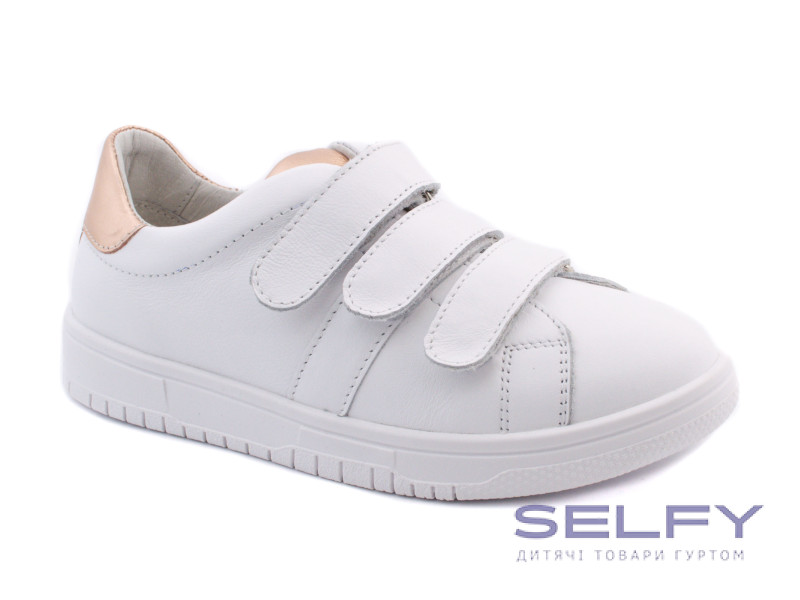 Кросівки Ш-507 Е біла шкіра, золота вкладка 32-40, Фото 1