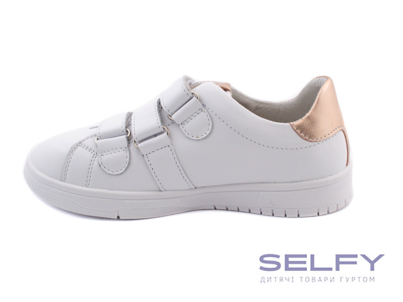 Кросівки Ш-507 Е біла шкіра, золота вкладка 32-40, Фото 3