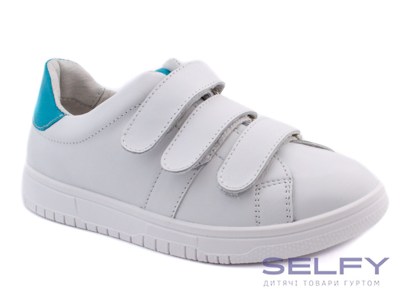 Кросівки Ш-507 Е біла шкіра, синя вкладка 32-40, Фото 1