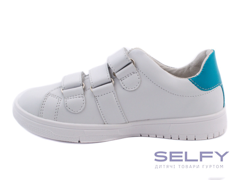 Кросівки Ш-507 Е біла шкіра, синя вкладка 32-40, Фото 3