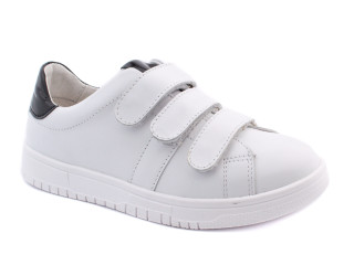 Кросівки Ш-507 Е біла шкіра, чорна вкладка 32-40