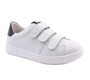 Кроссовки Ш-507 Е кожа белая, черная вкладка 32-40