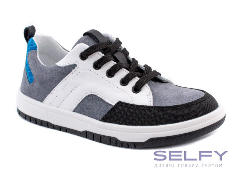 Кросівки Ш-462 Е біла, сіра, чорна шкіра 32-39, Фото 1