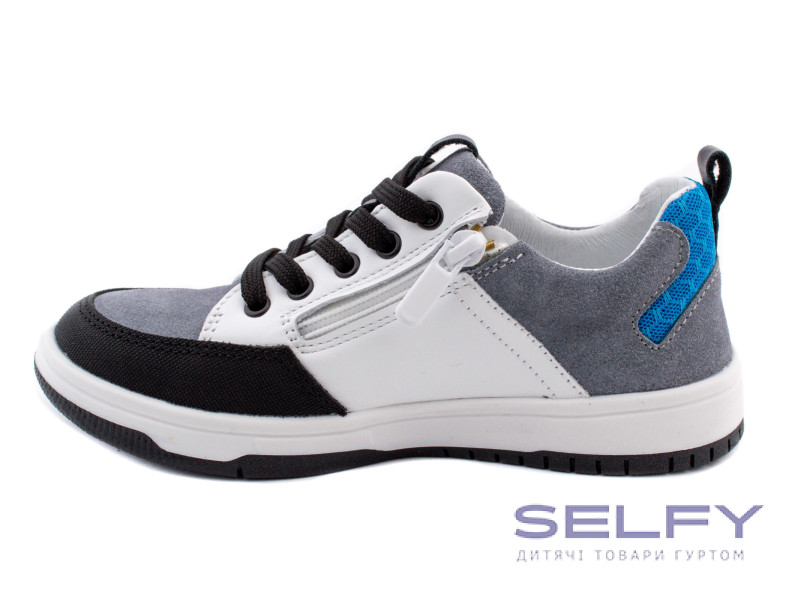 Кросівки Ш-462 Е біла, сіра, чорна шкіра 32-39, Фото 3