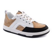 Кросівки Ш-462 Е біла, бежева, чорна шкіра 32-39