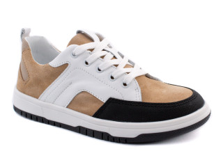 Кросівки Ш-462 Е біла, бежева, чорна шкіра 32-39