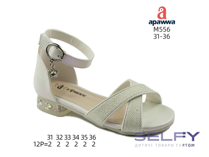 Босоніжки дитячі Apawwa M556 white 31-36, Фото 1