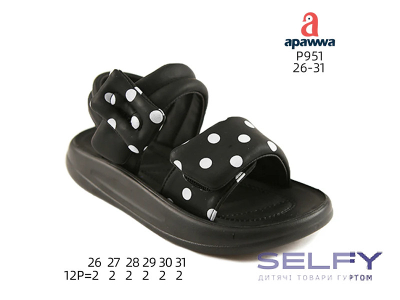 Босоножки детские Apawwa P951 black 26-31, Фото 1