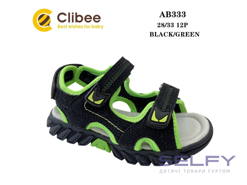 Босоніжки дитячі Clibee AB333 black-green 28-33, Фото 1