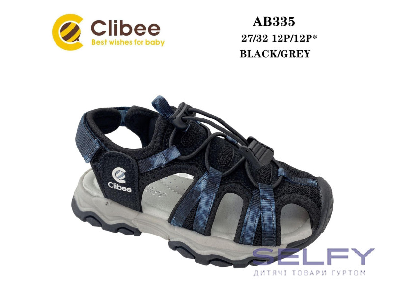 Босоніжки дитячі Clibee AB335 black-grey 27-32, Фото 1