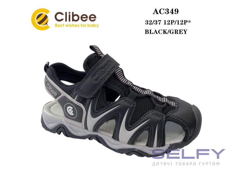 Босоніжки дитячі Clibee AC349 black-grey 32-37, Фото 1
