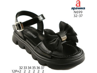 Босоніжки дитячі Apawwa N699 black 32-37
