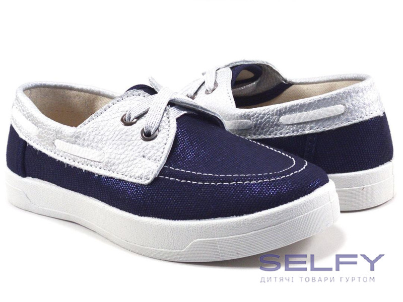 Топсайдер 33-39 сині, срібні, Фото 1