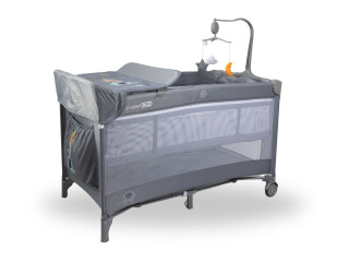 Ліжко-манеж дитяче FreeON  з другим ярусом Elephants, grey