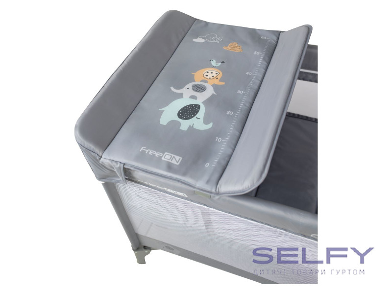 Ліжко-манеж дитяче FreeON  з другим ярусом Elephants, grey, Фото 6