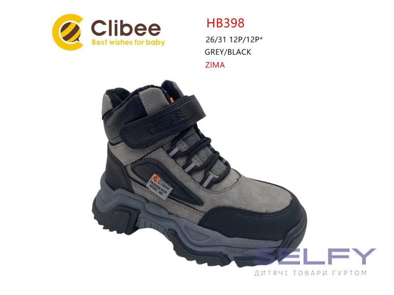 Ботинки детские Clibee HB398 grey-black 26-31, Фото 1