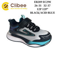 Кросівки дитячі Clibee EB290 black-acid. blue 32-37