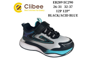 Кросівки дитячі Clibee EB290 black-acid. blue 32-37