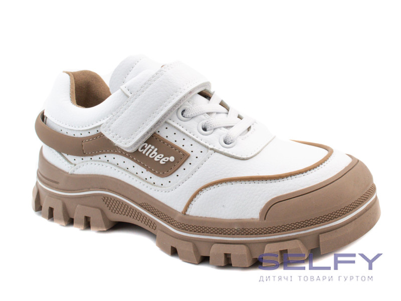 Кроссовки детские Clibee LC100 white-khaki 32-37, Фото 1