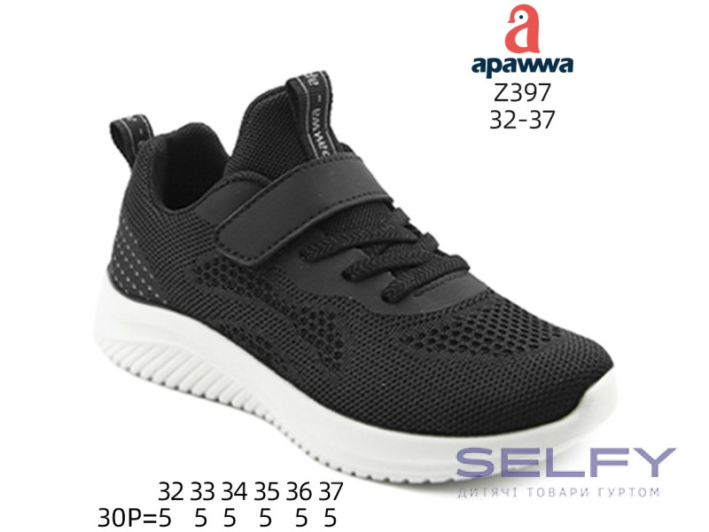 Кроссовки детские Apawwa Z397 black-w 32-37, Фото 1