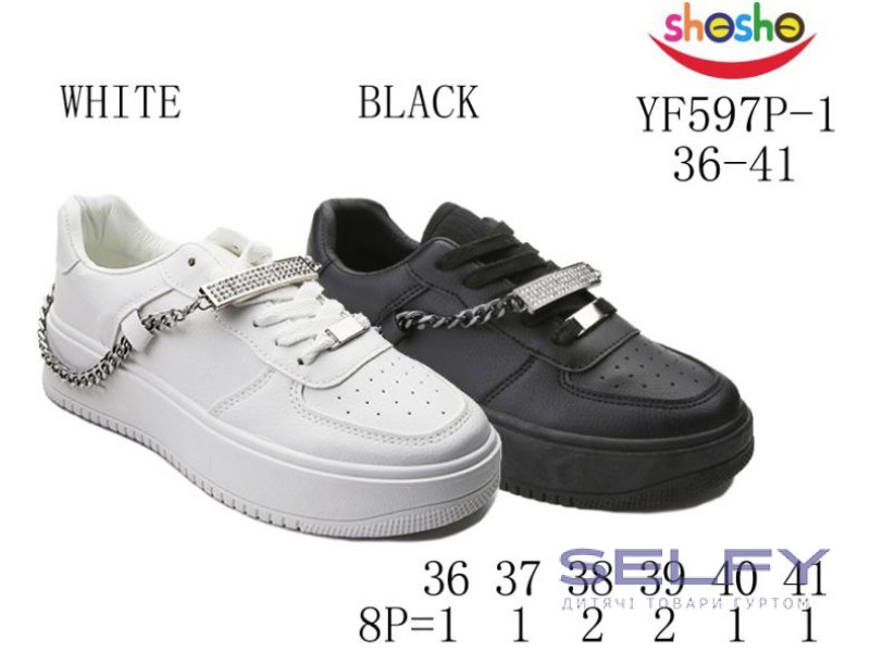 Кросівки дитячі  Apawwa-ShoSho YF597P-1 black 36-41, Фото 1