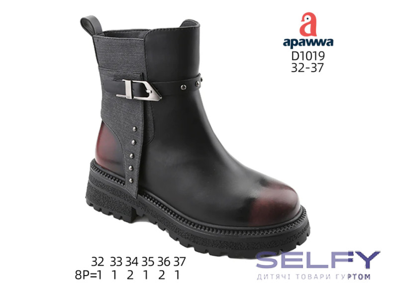 Черевики дитячі Apawwa D1019 black-red 32-37, Фото 1
