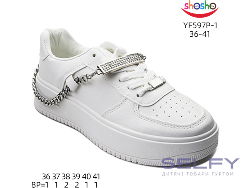 Кроссовки детские ShoSho YF587P-1 white 36-41, Фото 1