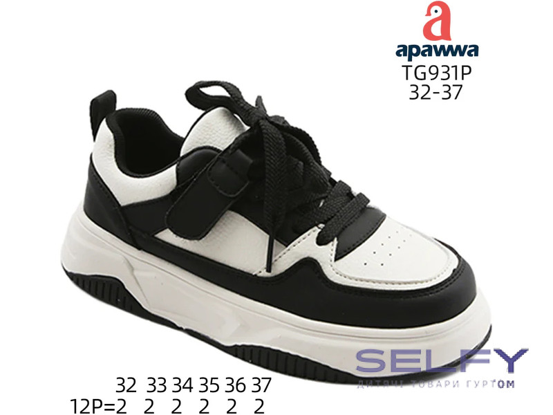 Кроссовки детские Apawwa TG931P black-white 32-37, Фото 1