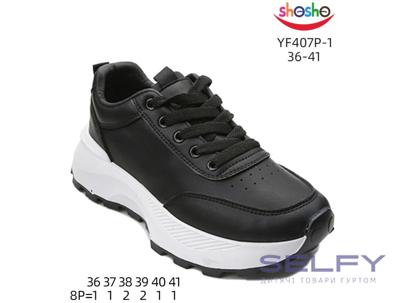 Кросівки дитячі ShoSho YF407P-1 black 36-41, Фото 1