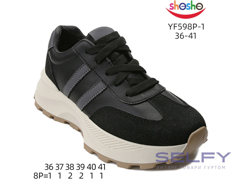 Кросівки дитячі  Apawwa-ShoSho YF598P-1 black 36-41, Фото 1