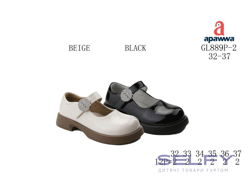 Туфлі дитячі Apawwa GL889P-2 black 32-37, Фото 1