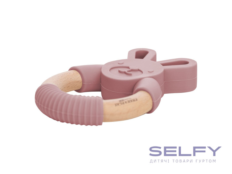 Прорізувач FreeON силіконовий зайчик, рожевий, Фото 3