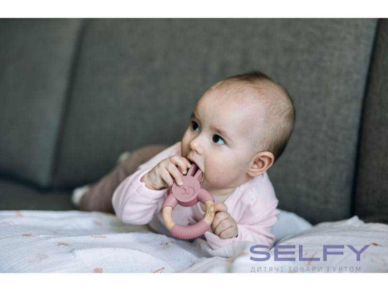 Прорізувач FreeON силіконовий зайчик, рожевий, Фото 4