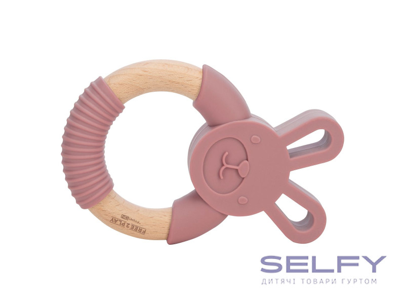 Прорізувач FreeON силіконовий зайчик, рожевий, Фото 5