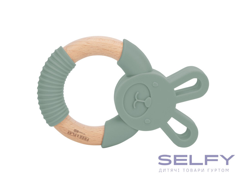 Прорізувач FreeOn силіконовий зайчик, зелений, Фото 3