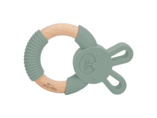 Прорезыватель FreeON силиконовый зайчик, зелёный