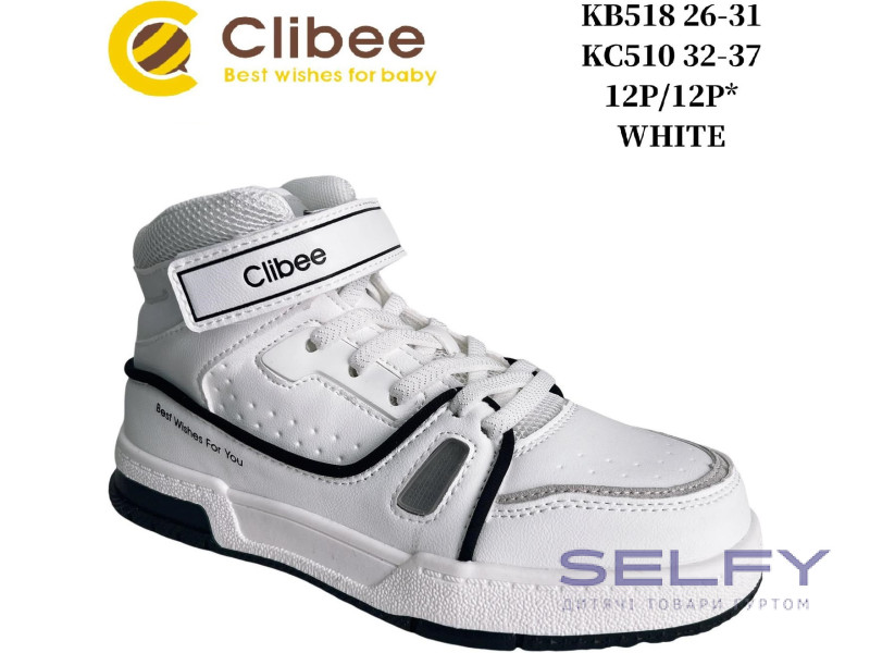 Хайтопы детские Clibee KC510 white 32-37, Фото 1