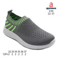 Кросівки дитячі Apawwa Z48 grey-green 32-37 по-розмірно