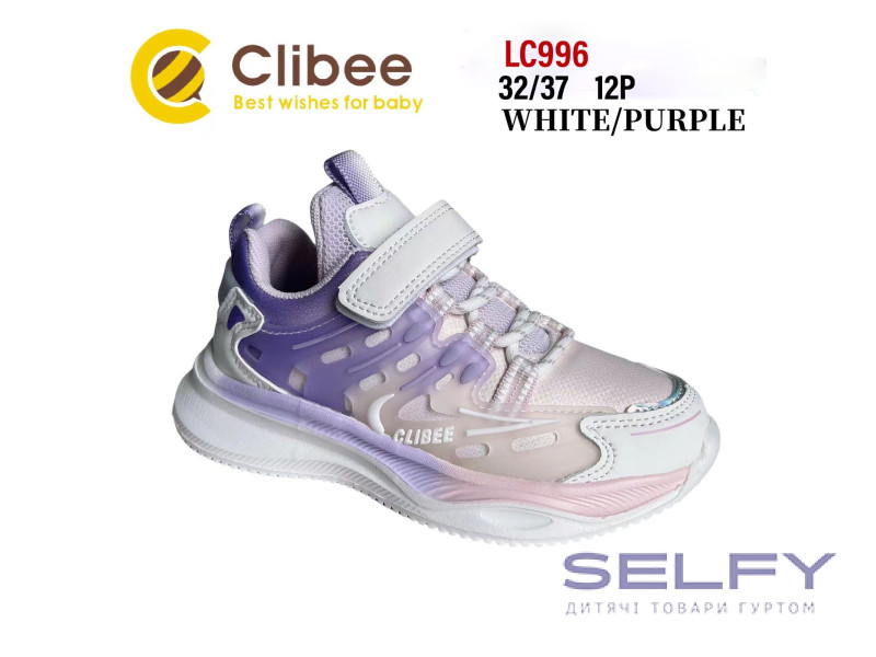 Кросівки дитячі Clibee  LC996 white-purple 32-37, Фото 1