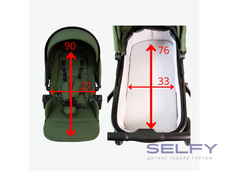 Коляска для дитини універсальна 3 в 1 FreeON Zack, olive, Фото 6