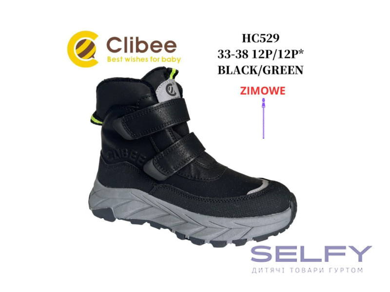 Черевики зимові Clibee HC529 black-green 32-37, Фото 1