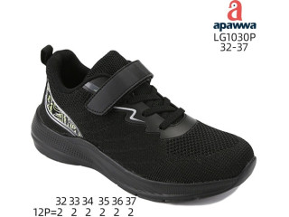 Кроссовки детские Apawwa LG1030P black-green 32-37