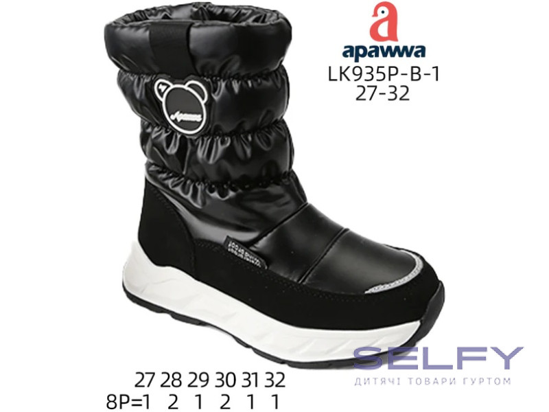 Дутики Apawwa LK935P-B-1 black 27-32, Фото 1