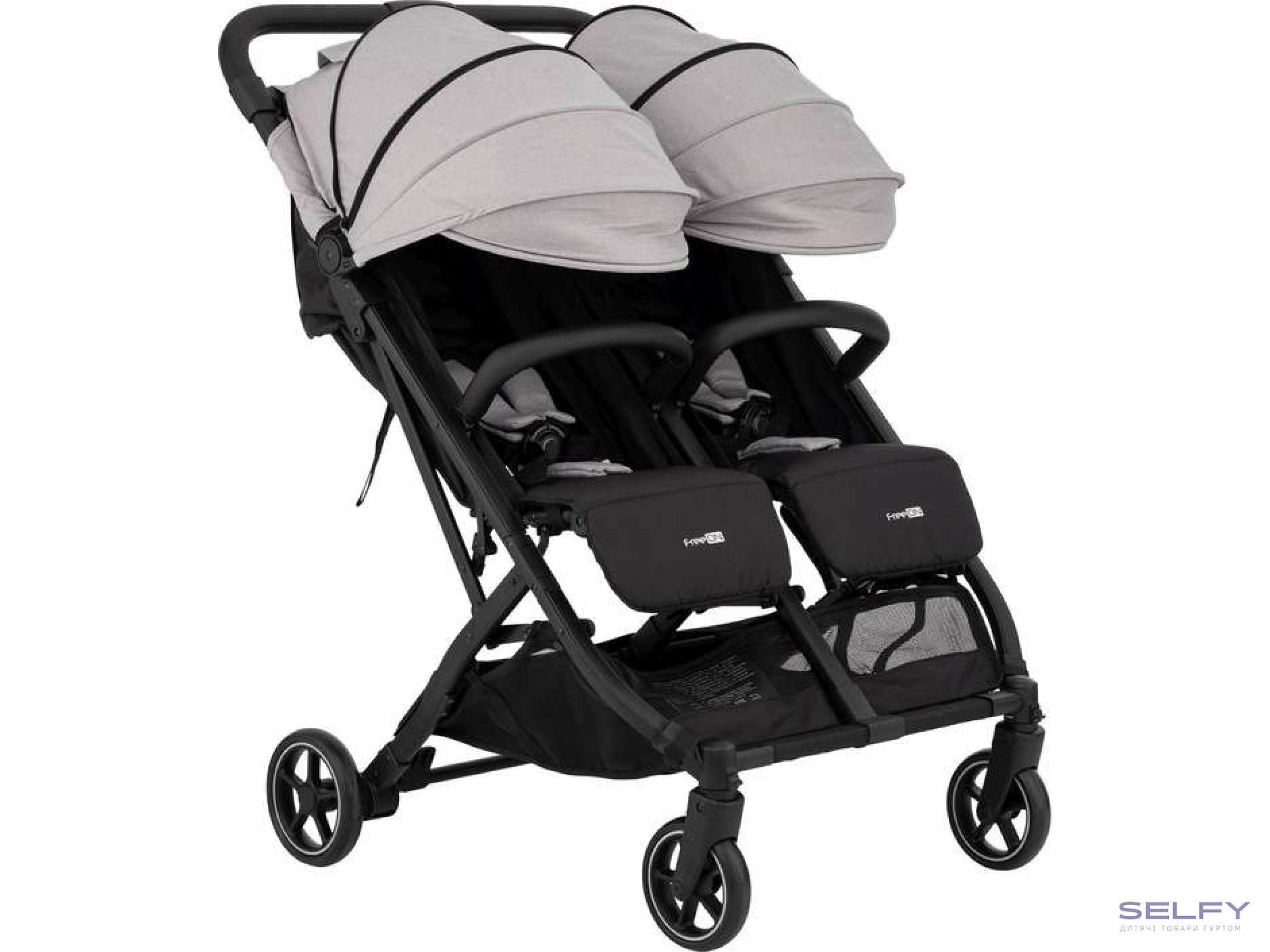 Коляска для дитини прогулянкова FreeON Active TWIN, сіра, Фото 1