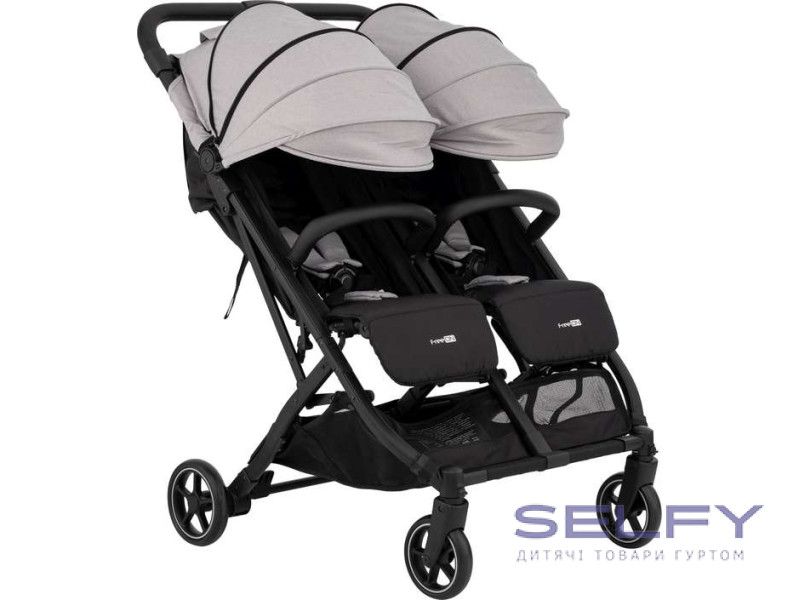 Коляска для дитини прогулянкова FreeON Active TWIN, сіра, Фото 1