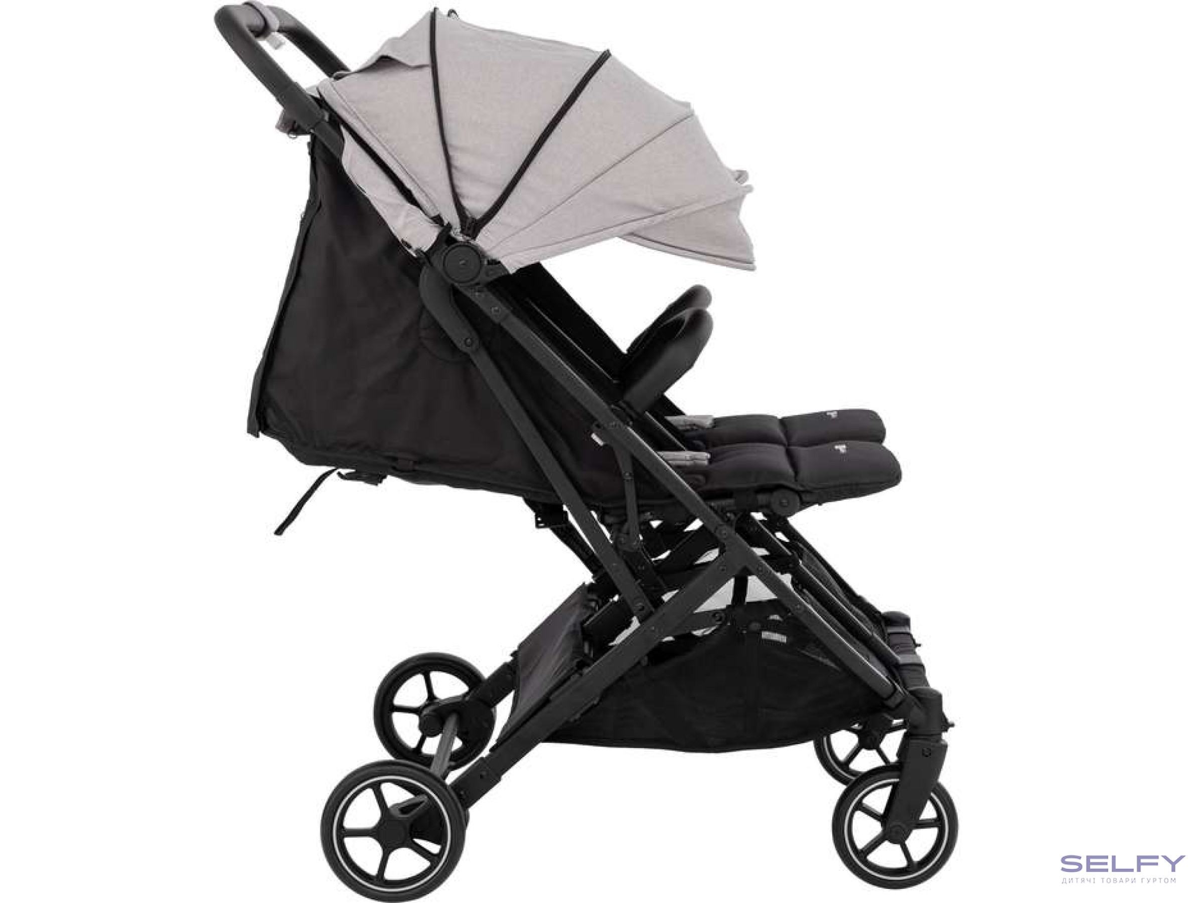 Коляска для дитини прогулянкова FreeON Active TWIN, сіра, Фото 3