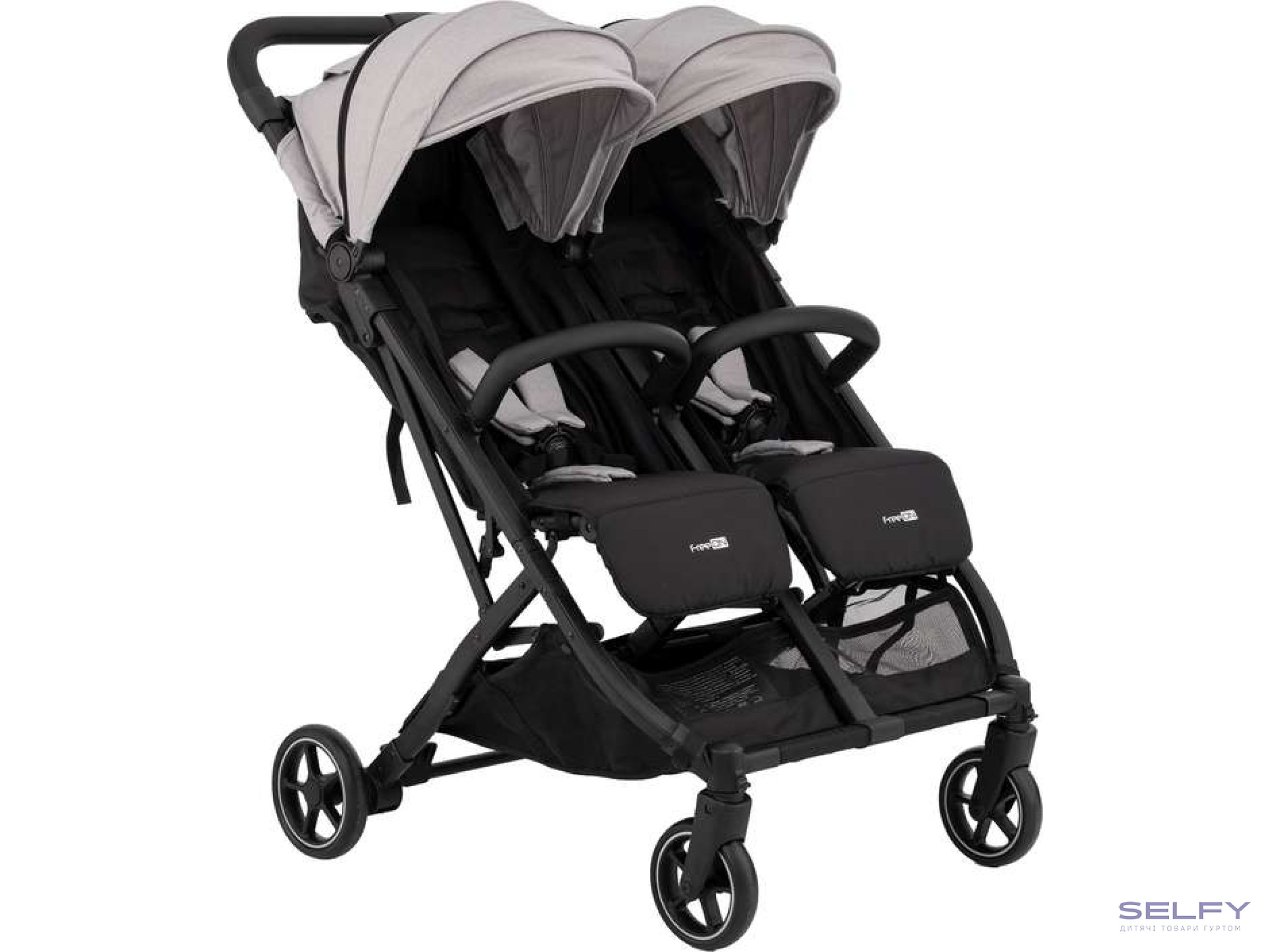 Коляска для дитини прогулянкова FreeON Active TWIN, сіра, Фото 8